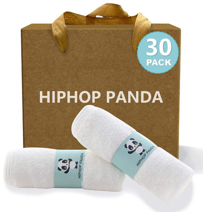 HIPHOP PANDA Soft Baby Washcloths, 2-Layer, 30 Pack Newborn Gift Set