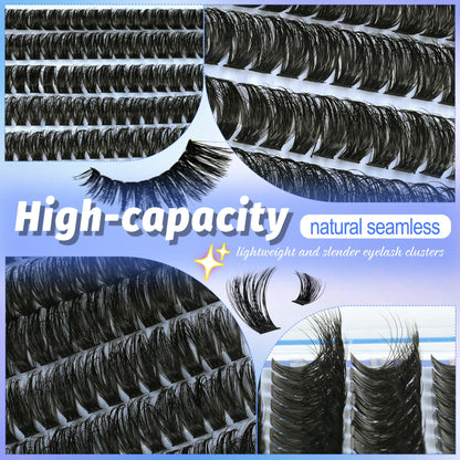 Lash Clusters Wispy 60D Eyelash Clusters 10-18mm Fluff Cluster Eyelash Extensions D Curl No Plastic Feel Individual Lashes Extension 240 Pcs Versatile False Eyelashes Clusters