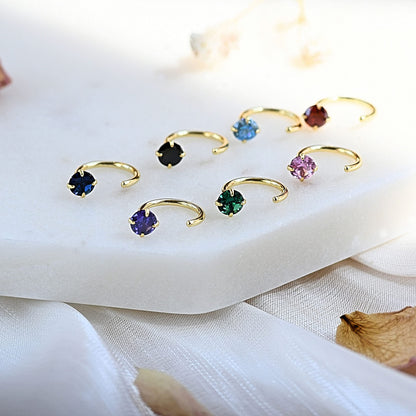 925 Sterling Silver Small Huggie Half Hoop Earrings for Women