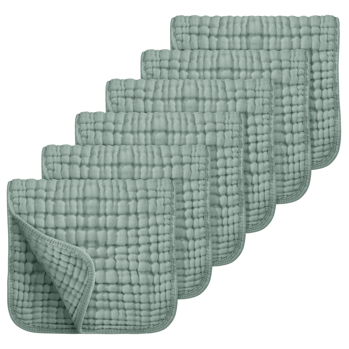 Looxii Muslin Baby Burp Cloths, Absorbent Brup Rags 6 Pack Set for Baby