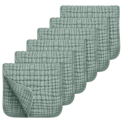 Looxii Muslin Baby Burp Cloths, Absorbent Brup Rags 6 Pack Set for Baby