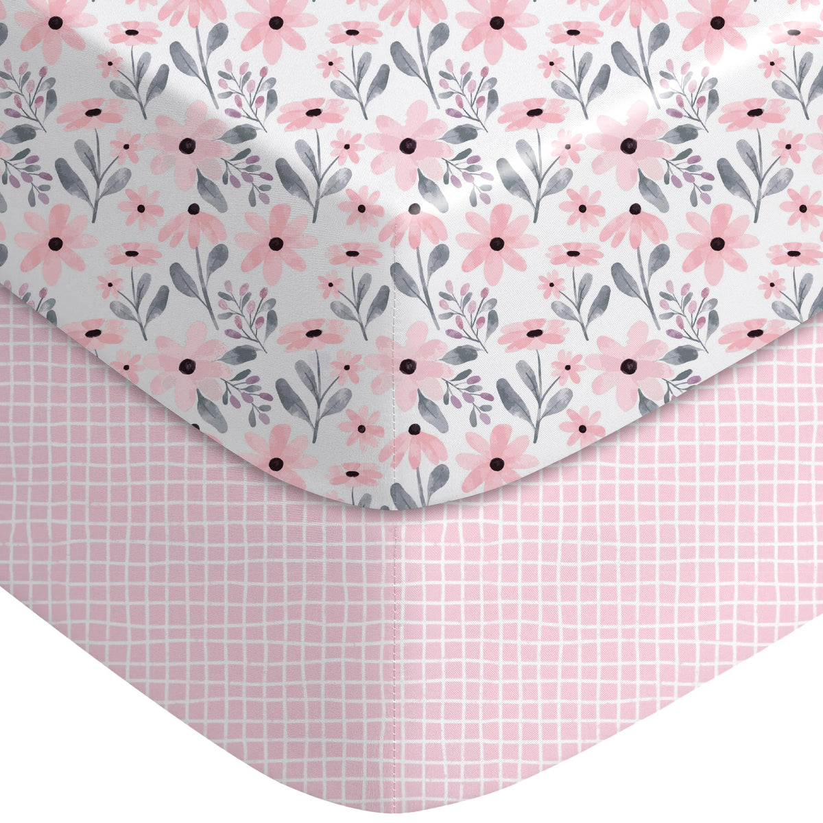 Yoofoss 2-Pack Baby Crib Sheets for Boys Girls 52x28 (Green+Leaf)