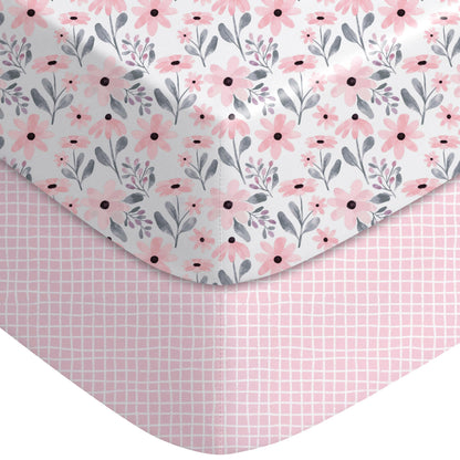 Yoofoss 2-Pack Baby Crib Sheets for Boys Girls 52x28 (Green+Leaf)