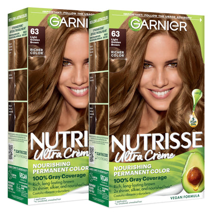 Garnier Nutrisse Ultra Crème Hair Color, 33 Darkest Golden Brown, 1 Count