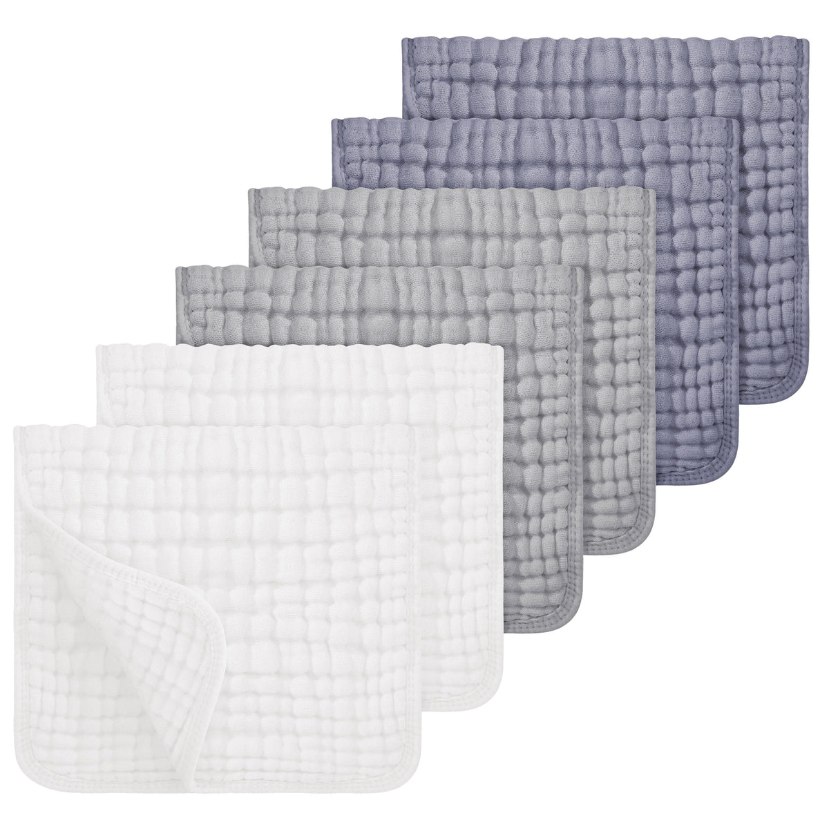 Looxii Muslin Baby Burp Cloths, Absorbent Brup Rags 6 Pack Set for Baby
