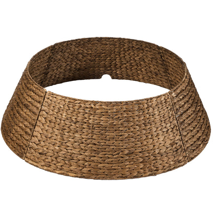 Best Choice Products 36in Christmas Tree Collar, Woven Hyacinth 3-Piece Holiday Rattan Tree Skirt Accessory for Home w/Cord Cut-Out - Chestnut