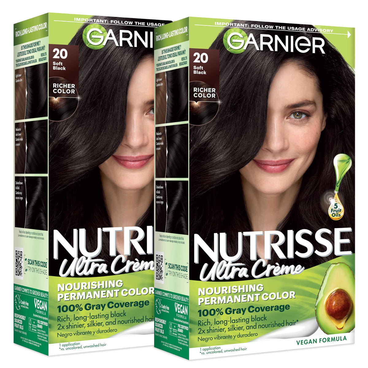 Garnier Nutrisse Ultra Crème Hair Color, 33 Darkest Golden Brown, 1 Count