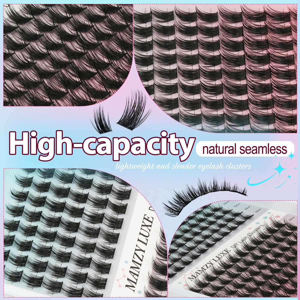 Lash Clusters Wispy 60D Eyelash Clusters 10-18mm Fluff Cluster Eyelash Extensions D Curl No Plastic Feel Individual Lashes Extension 240 Pcs Versatile False Eyelashes Clusters