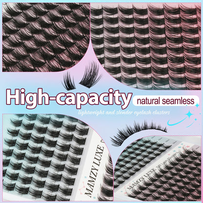 Lash Clusters Wispy 60D Eyelash Clusters 10-18mm Fluff Cluster Eyelash Extensions D Curl No Plastic Feel Individual Lashes Extension 240 Pcs Versatile False Eyelashes Clusters
