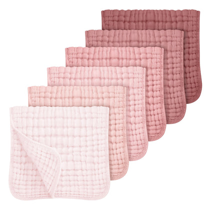 Looxii Muslin Baby Burp Cloths, Absorbent Brup Rags 6 Pack Set for Baby