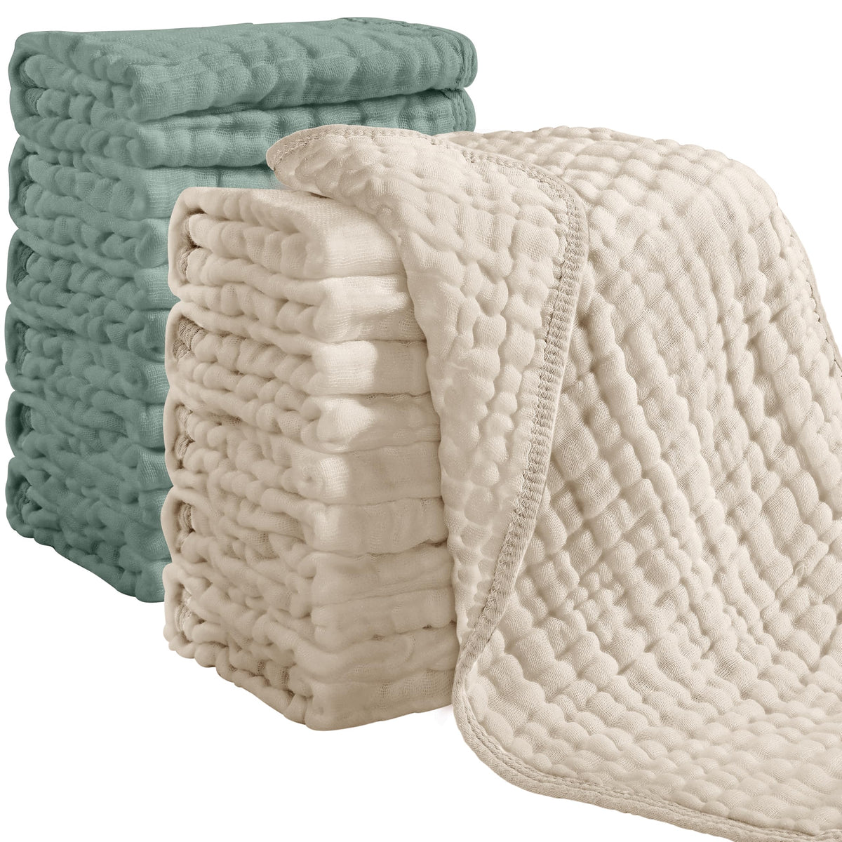 Looxii Muslin Baby Burp Cloths, Absorbent Brup Rags 6 Pack Set for Baby
