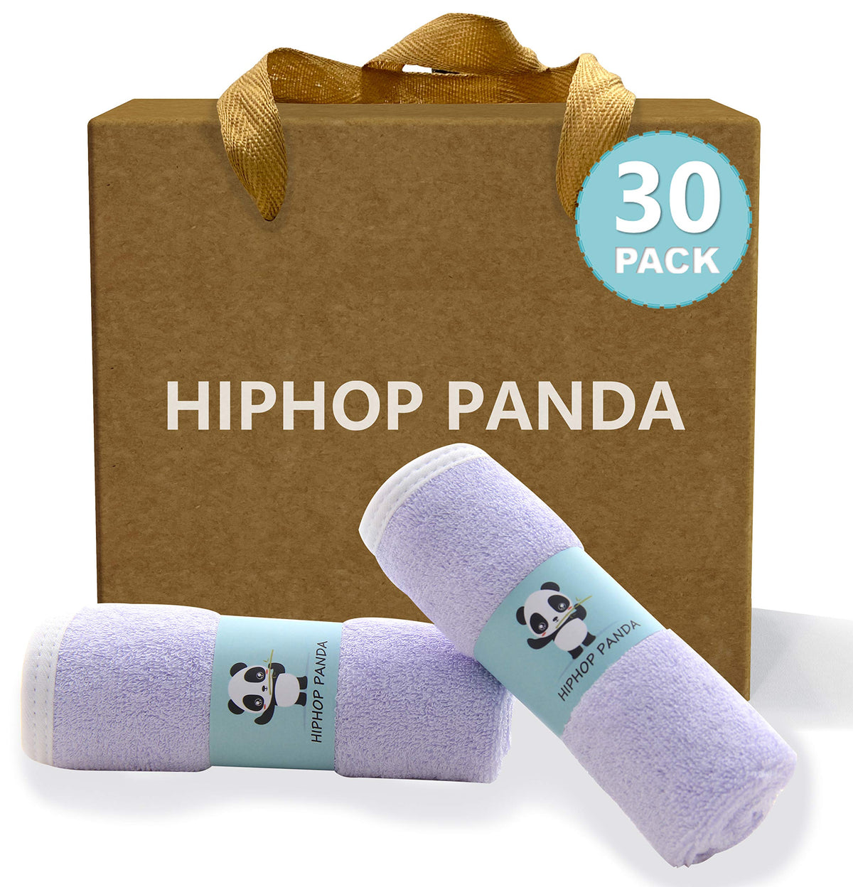 HIPHOP PANDA Soft Baby Washcloths, 2-Layer, 30 Pack Newborn Gift Set