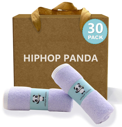 HIPHOP PANDA Soft Baby Washcloths, 2-Layer, 30 Pack Newborn Gift Set