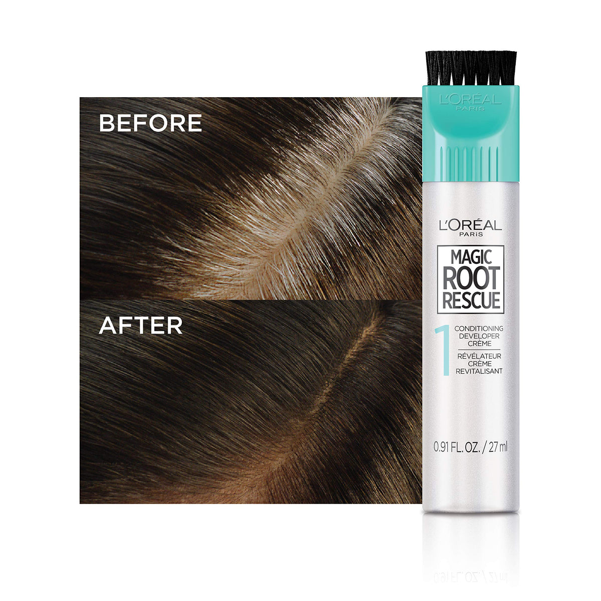 L'Oreal Paris Magic Root Permanent Hair Color Kit, 100% Gray Hair Coverage In Just 10 Minutes, Precision Brush Applicator for Seamless Application, 4 Dark Brown (1 Count)