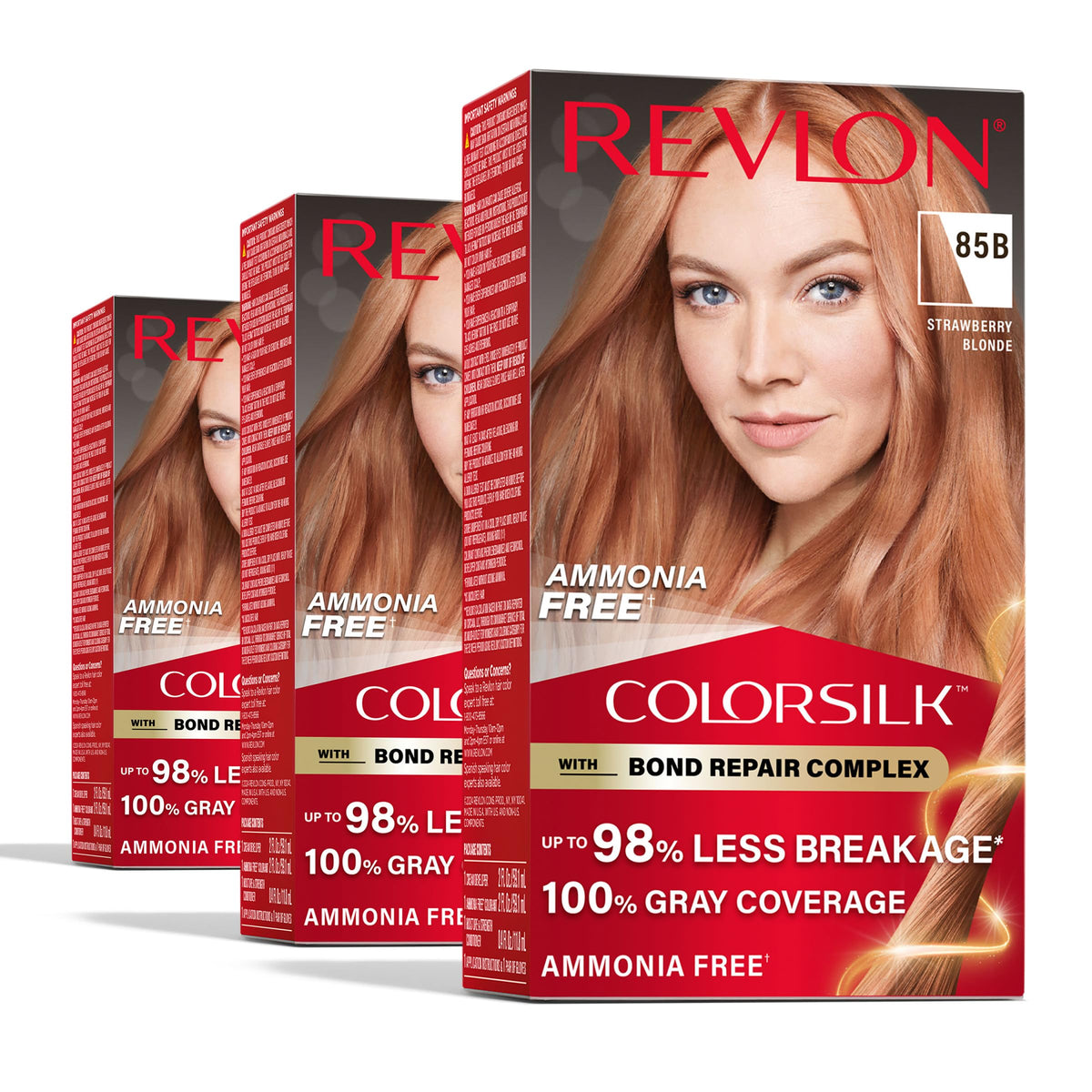 Revlon ColorSilk with Bond Repair Hair Color, 51 Light Brown, 3pk