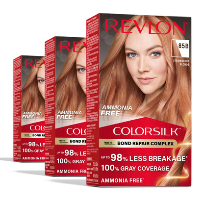 Revlon ColorSilk with Bond Repair Hair Color, 51 Light Brown, 3pk