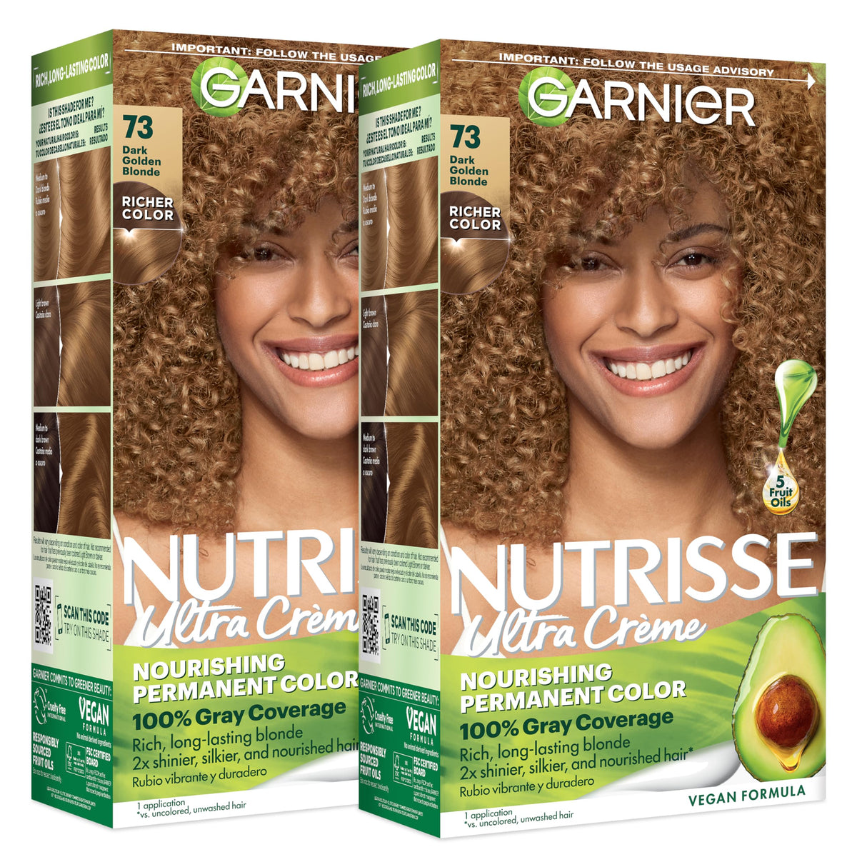 Garnier Nutrisse Ultra Crème Hair Color, 33 Darkest Golden Brown, 1 Count