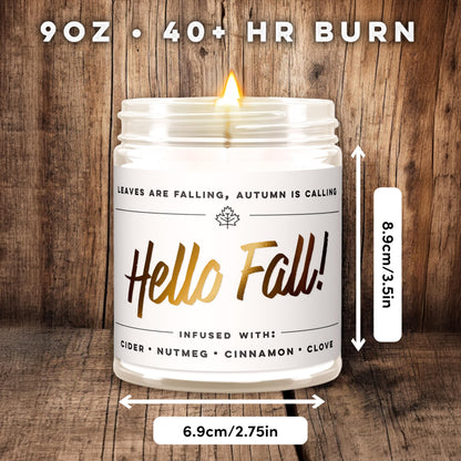 Wax & Wit Fall Candles for Home Scented – Apple, Cinnamon, Clove, Orange – Perfect Home Décor Gifts for Autumn, Holiday, Christmas, Winter - 9oz, Soy Wax, 50 Hour Burn
