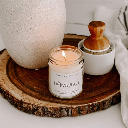 Sweet Water Decor Cinnamon Roll Candle, 9oz Clear Jar, Fall Scent