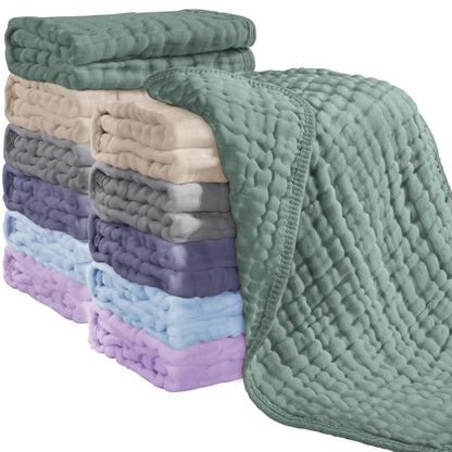 Looxii Muslin Baby Burp Cloths, Absorbent Brup Rags 6 Pack Set for Baby