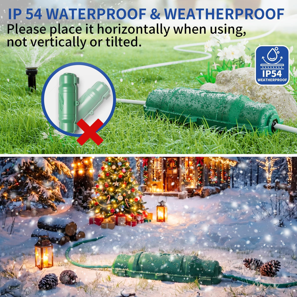 9 Pack Outdoor Extension Cord Safety Cover, Waterproof, Orange