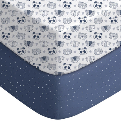 Yoofoss 2-Pack Baby Crib Sheets for Boys Girls 52x28 (Green+Leaf)