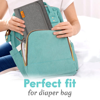 Kopi Baby Portable Diaper Changing Pad, Wipes Pocket, Classic Black Arrows