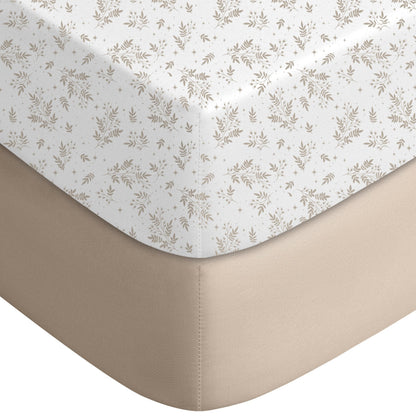 Yoofoss 2-Pack Baby Crib Sheets for Boys Girls 52x28 (Green+Leaf)