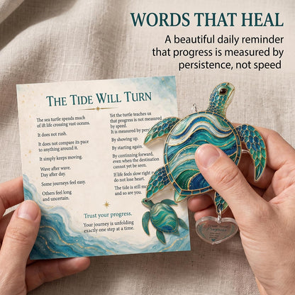 4" Acrylic Sea Turtle Suncatcher for Windows, Inspirational Gift for Women