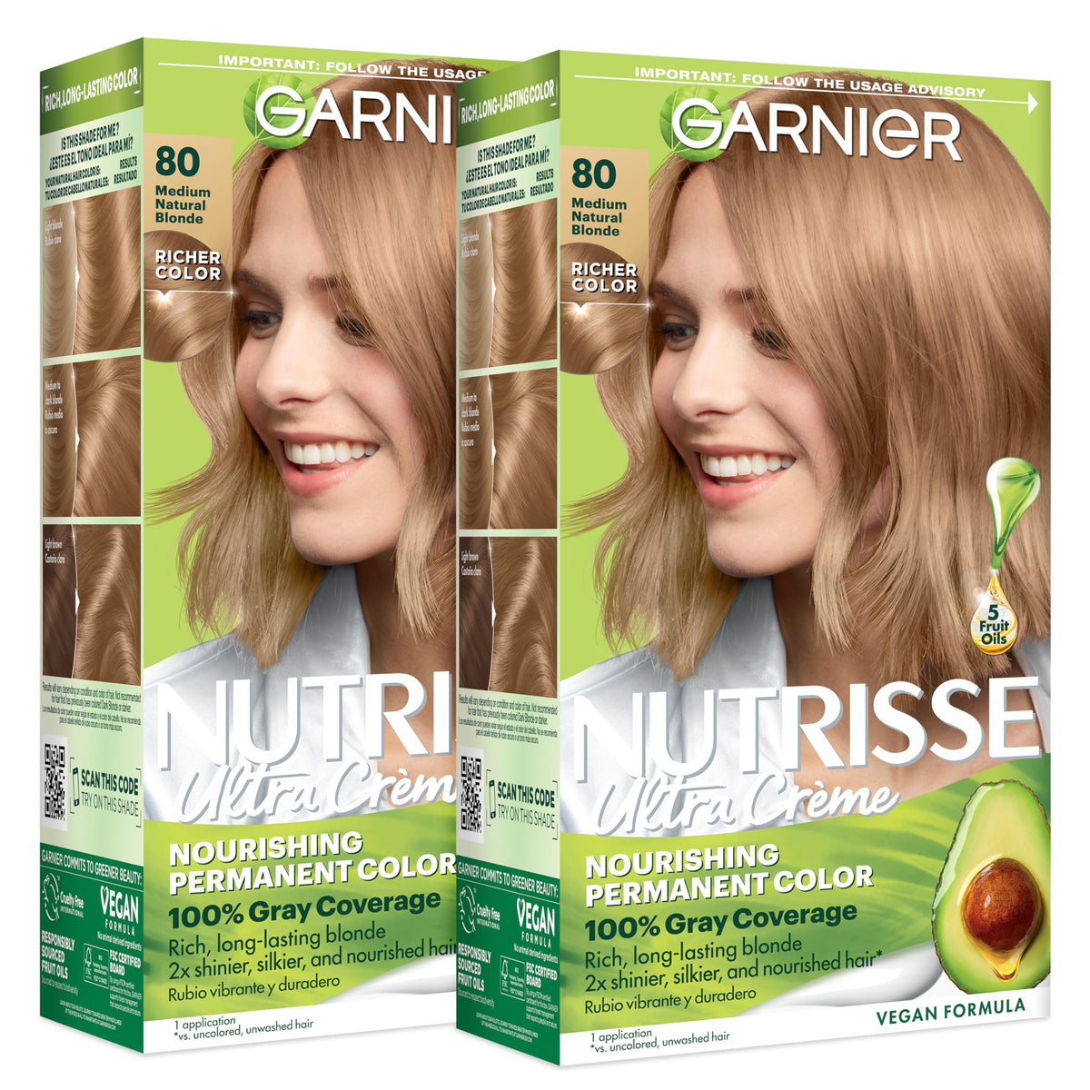 Garnier Nutrisse Ultra Crème Hair Color, 33 Darkest Golden Brown, 1 Count